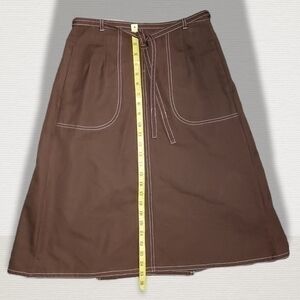 Mantessa Brand Vintage Wrap Skirt Size 10 Brown